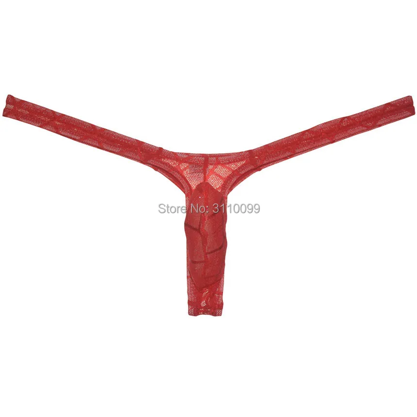 Мужское жаккардовое бикини прозрачные трусики-стринги с Т-образным ремешком |
