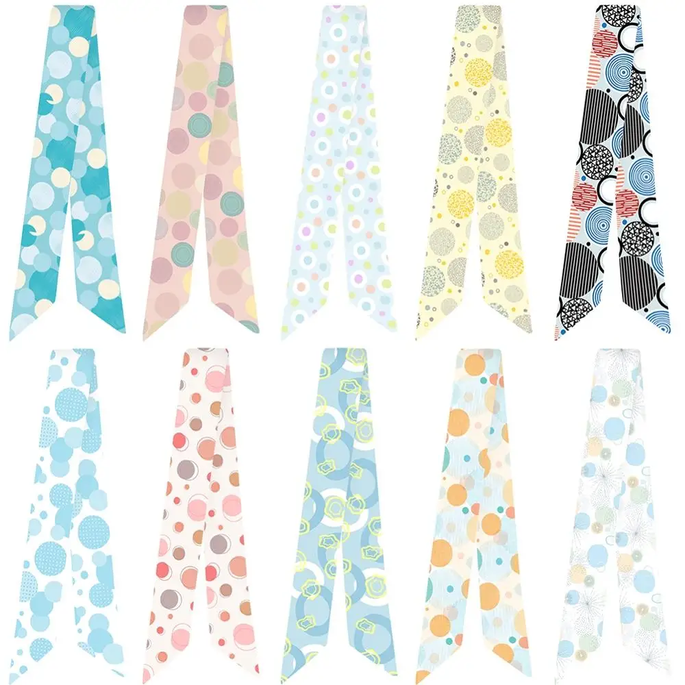 

Модный геометрический горошек круг печать различные мешок ручки привязаны сумка шарф небольшой шарф ленты для волос