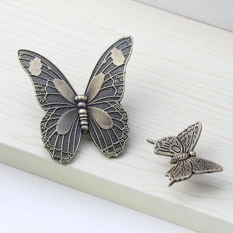 1pc Vintage 3D Butterfly Cabinet Handle Retro Zinc Alloy Kitchen Cupboard Door Pull Knobs Drawer Wardrobe Furniture Decorative |