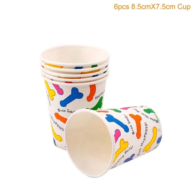 Набор одноразовой посуды с рисунком маленького пениса для девичника | Дом и сад