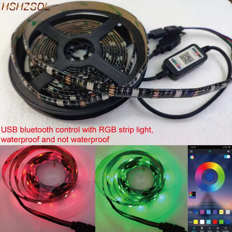 5 в USB bluetooth Светодиодная лента с музыкальным управлением набор синхронизация