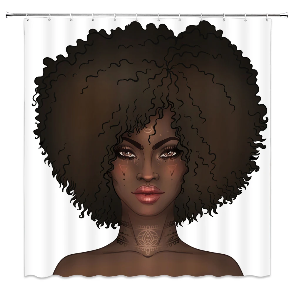 Африканская Девичья занавеска для душа ванной комнаты водонепроницаемая
