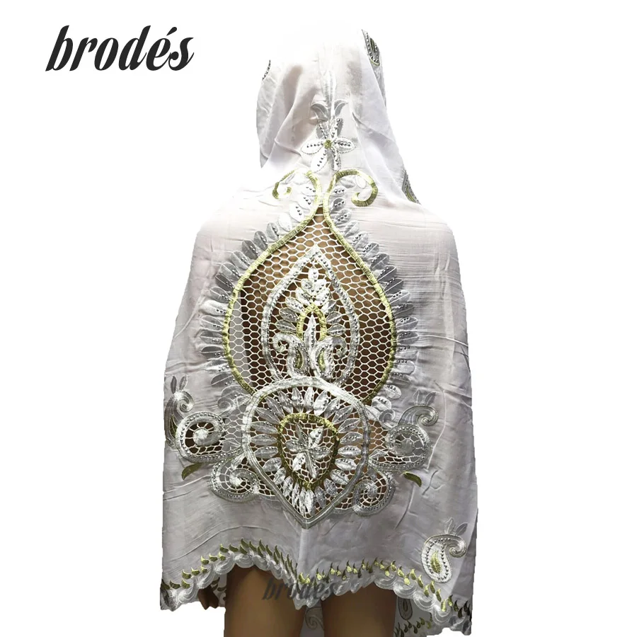 Африканский мусульманский шарф вышитый женский хлопковый красивый и