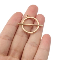 10pcs kc gold toggle round charm pendant alloy charms for diy earrings bracelet jewelry findings making 30x24mm accessories