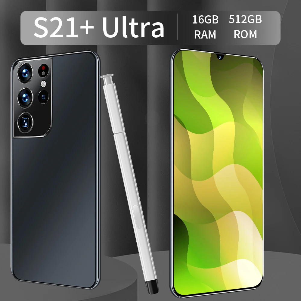 

Smartphone Unlocked Original S21 Ultra Global Version 6.7 Inch Screen 16GB 512GB Snapdragon 888 32MP 50MP Camera Face ID 6800mah