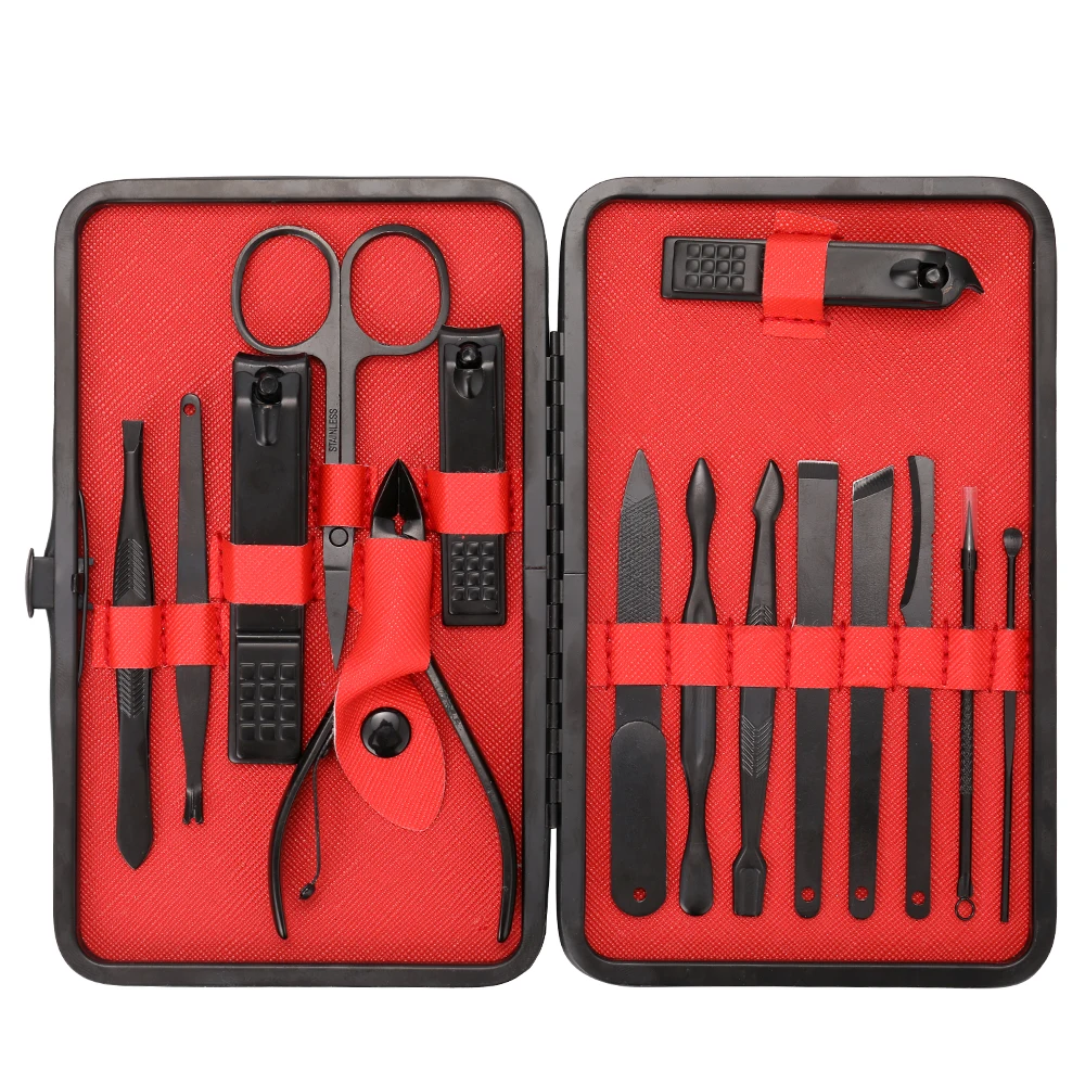 15 шт. черный Нержавеющая сталь маникюрные ножницы резак Триммер пинцет уха