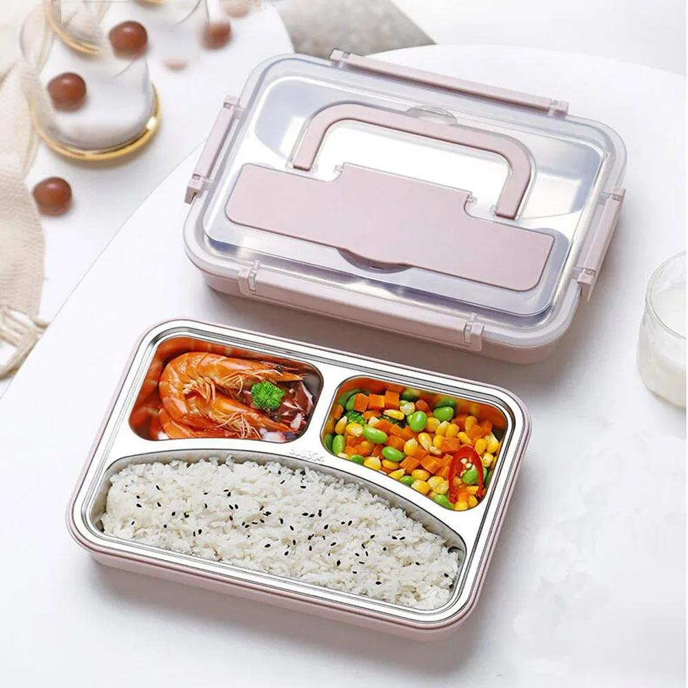 

Ланч-бокс из нержавеющей стали с ложкой, 304 л