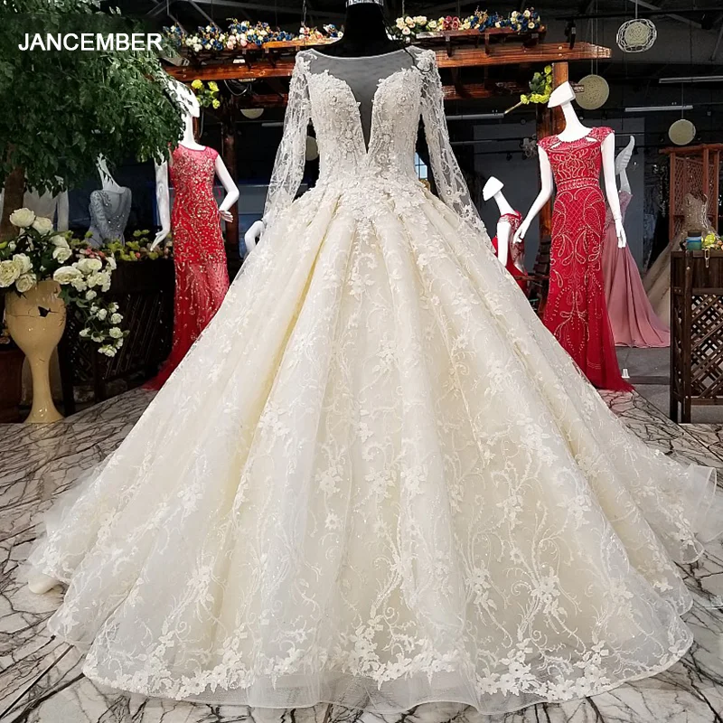 LS68880 свадебное платье с рукавами2018 новый дизайн 3D цветы оригинальные 100% реальные