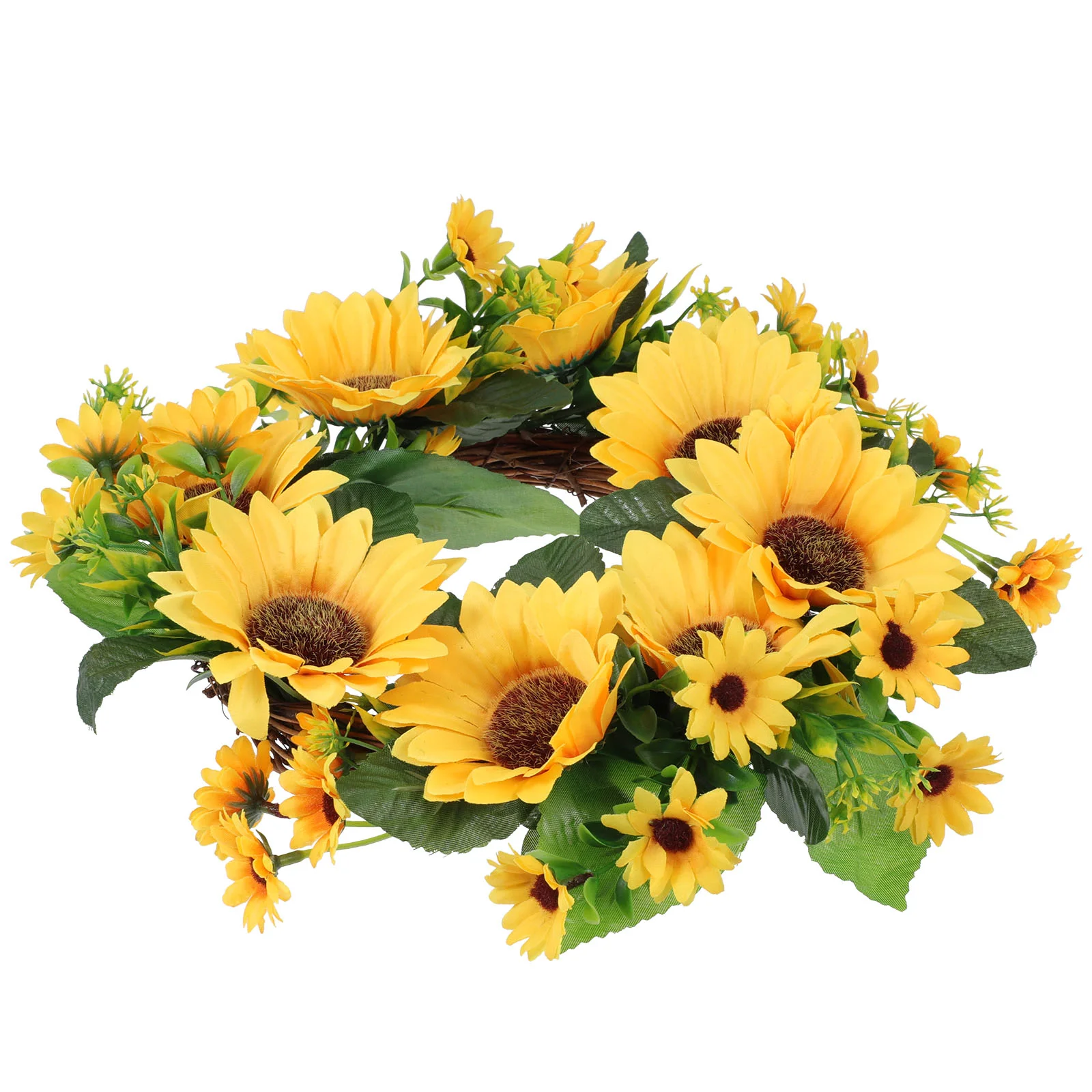 

1Pc Festival Season Wreath Fake Sunflower Pendant Hanging Adornment Party Favor
