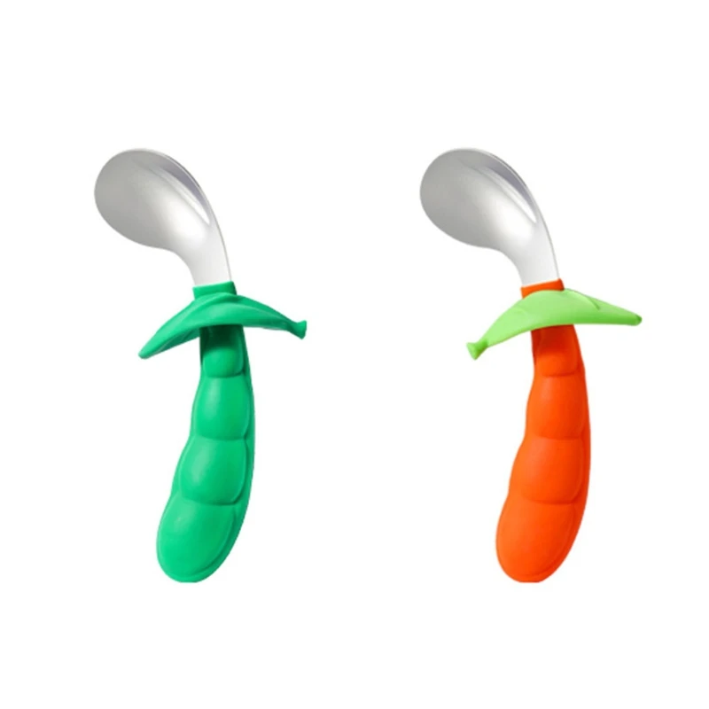 

67JC Cartoon First Stage Feeding Spoons for Infants Kids Toddlers Training Feeding First Stage Toddler Utensils Baby Infant