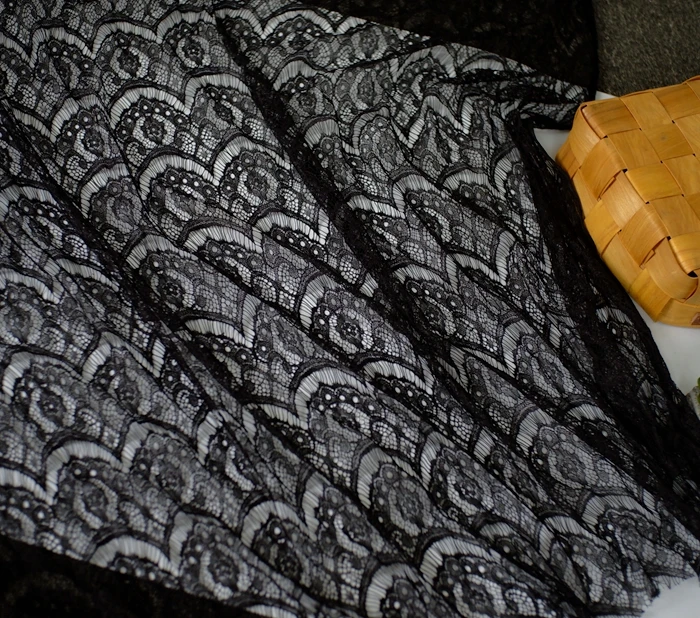 Кружевная ткань с ресничками шириной 1 5 метров одежда ручной работы сделай сам