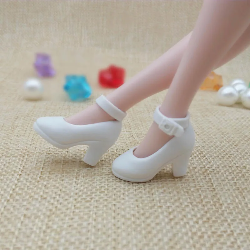 Белая модная обувь для кукол Blythe на высоком каблуке 1/6 Licca миниатюрная Momoko BJD