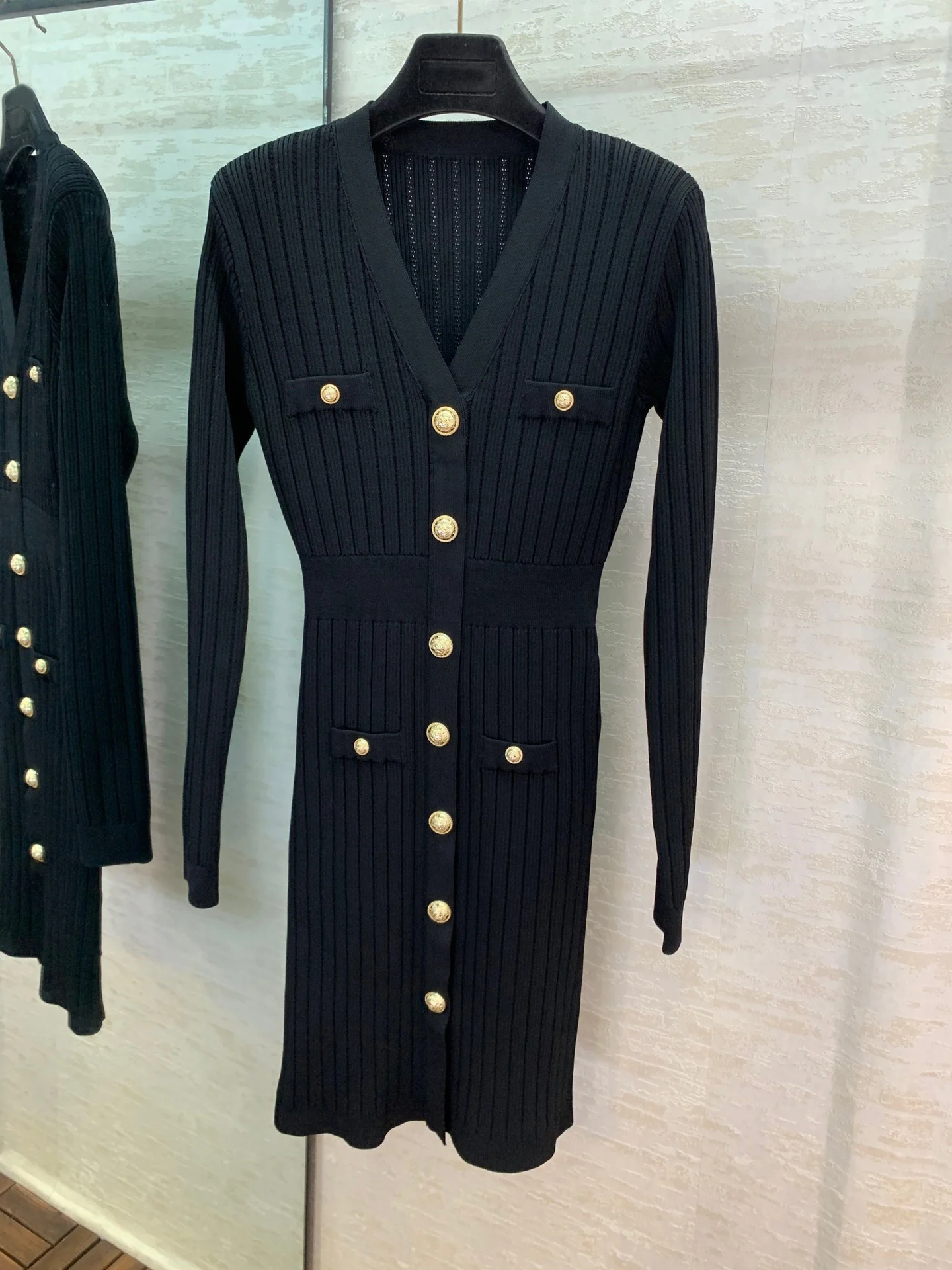 11.28 High end Tailored Women Temperament Slim V-neck package hip knitted dress | Женская одежда