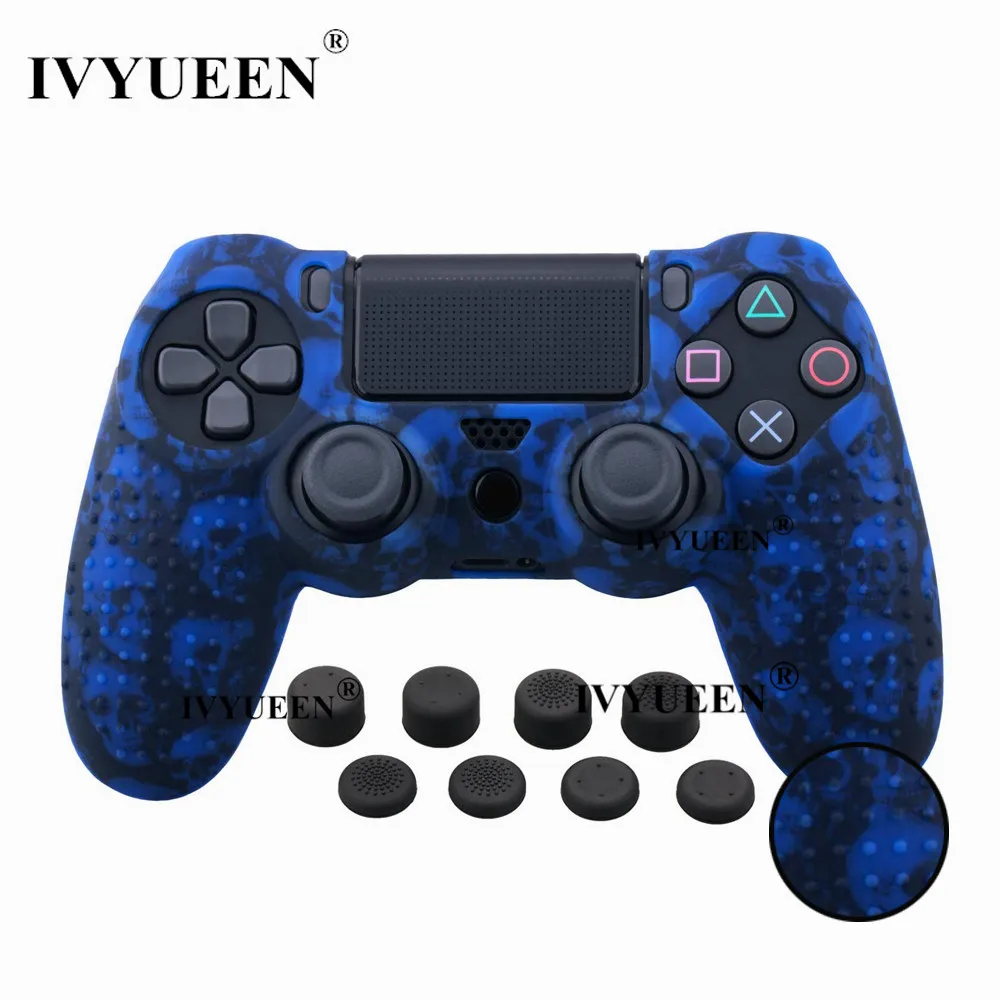 IVYUEEN 9 в 1 Шипованный силиконовый защитный чехол для sony Dualshock 4 PS4 Pro тонкий контроллер с 8 аналоговыми рукоятками