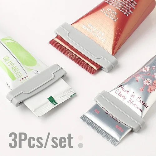 

3Pcs New Multi-purpose Toothpaste Dispenser Cream Tube Squeezer Manual Easy Squeeze Paste Bathroom Toothpaste Squeezing Clamp