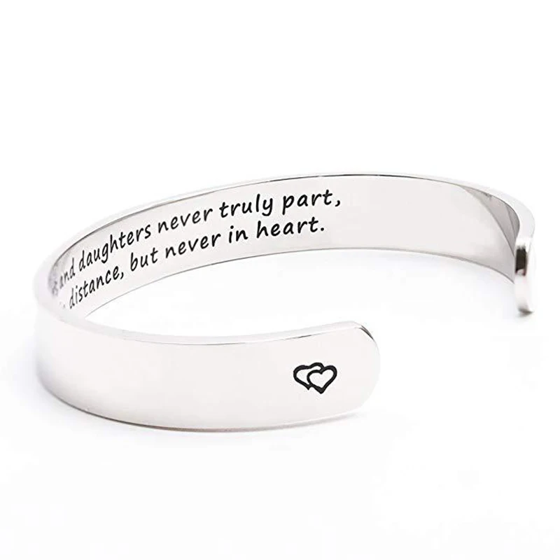 

New Arrival Fashion Open Cuff Bracelet Convey Love Inspirational Bracelet for Mother's Day Best Gift Stainless Steel Jewelry