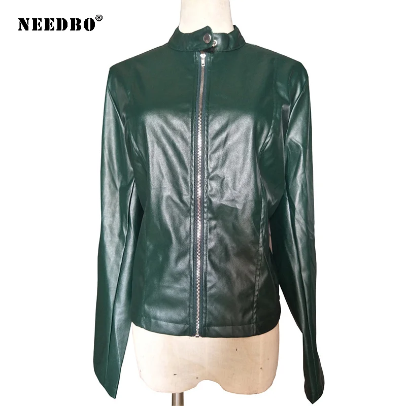

Jacket Woman Biker Casual PU Leather Outwear Coat Female Jacket Autumn Leather Jacket Women Slim Soft Moto Jacket Oversize 5XL