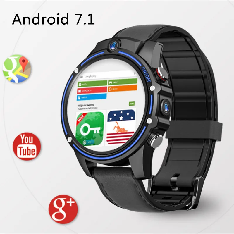 Оригинальные Смарт часы Kospet Vision 4G 1 6 дюйма IPS MTK6739 3 Гб ОЗУ 32 ПЗУ Android 7 GPS GLONASS 8 Мп + 5