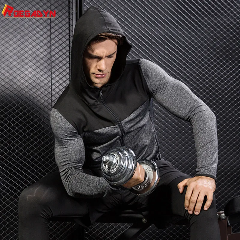 Спортивная одежда ROEGADYN с капюшоном для мужчин спортивная тренировочная куртка