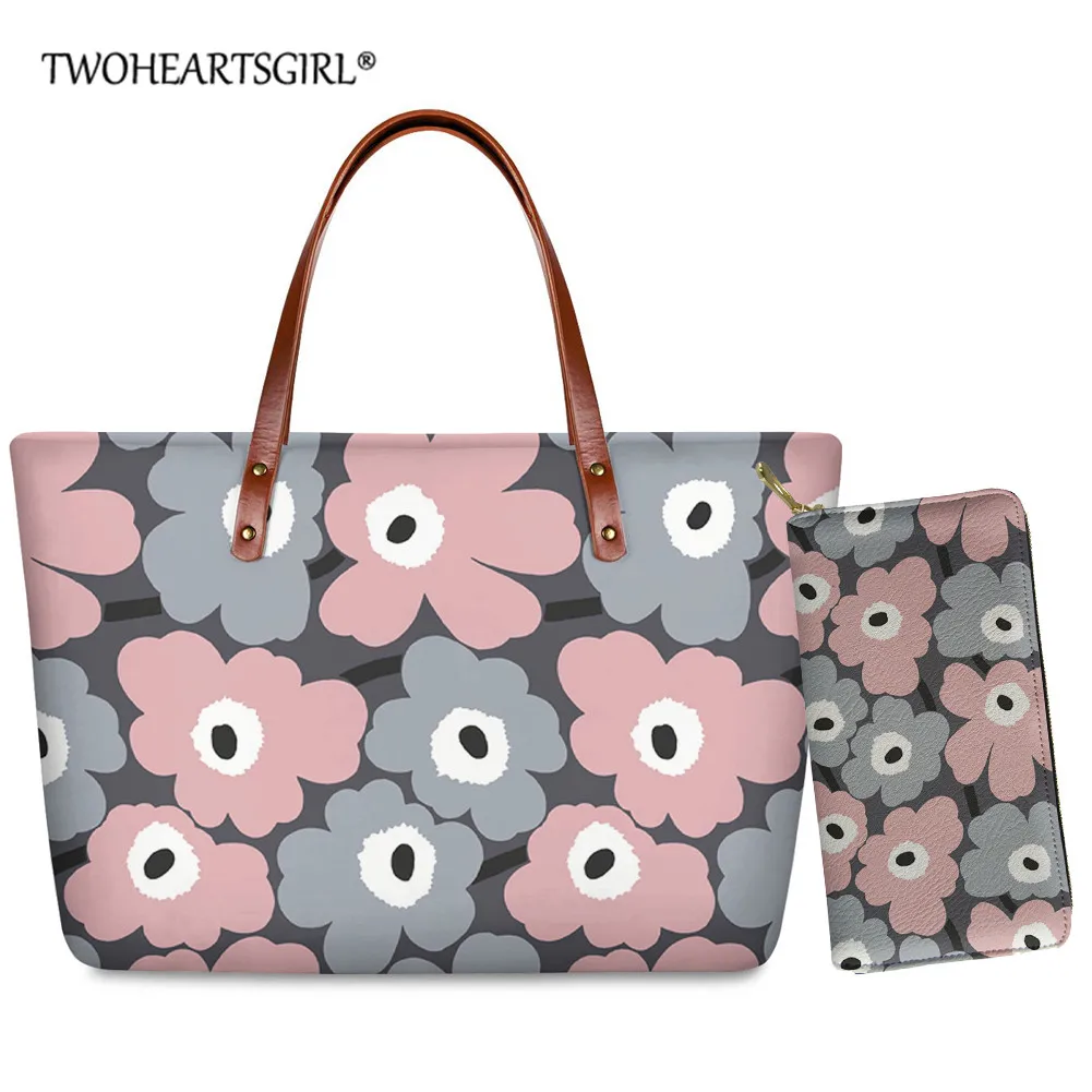 

Женская сумка на плечо twoheart sgirl, цветная сумка из искусственной кожи с цветочным принтом мака, модная пляжная сумка-тоут