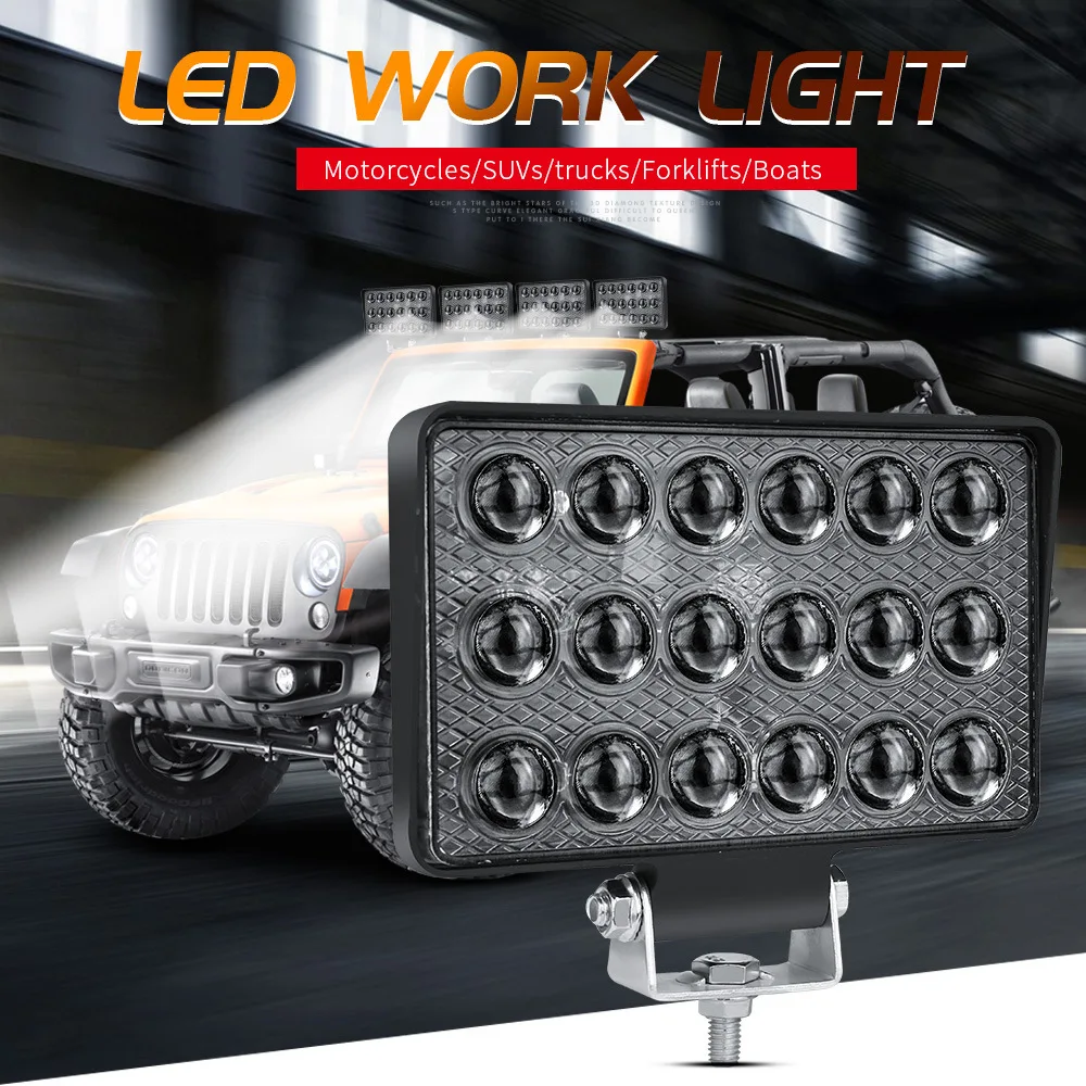 

Super Bright 54W LED Work Light Bar 12V 24V 5-inch 18-LEDs Flood Beam for Offroad Car Motorcycle Truck SUV ATV UTV Forklift Boat