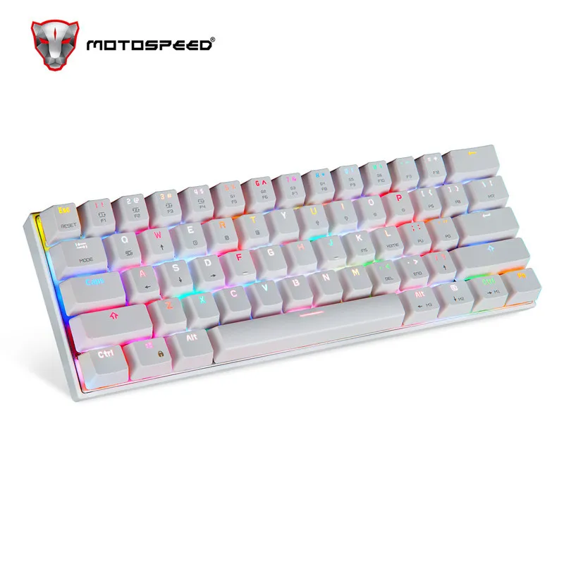 MOTOSPEED CK62 Беспроводной игровая клавиатура механическая 61 Ключи RGB светодиодный