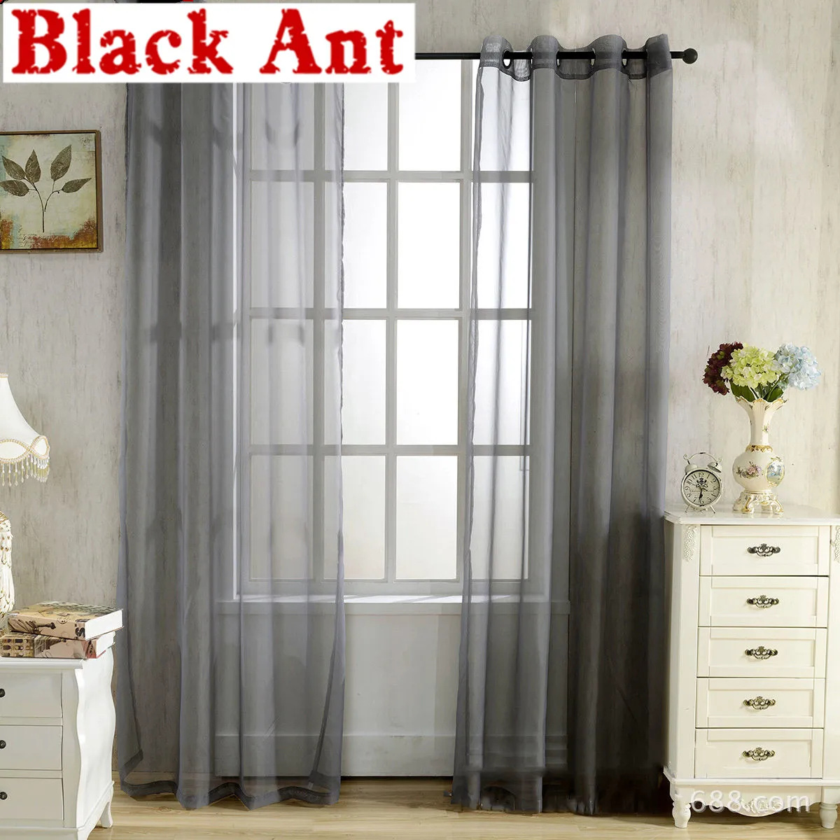 Красочная прозрачная Панель Шторы для Гостиная Серый Тюль с драпировкой из ткани