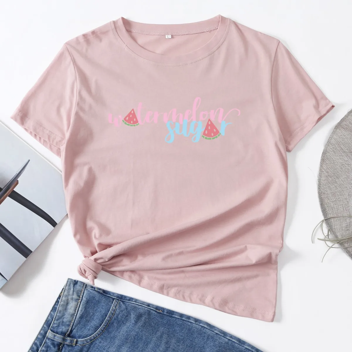 

Sweet Watermelon Sugar Fruit Woman T-Shirt Short Sleeve T-Shirts Summer Tops for Women Cotton Graphic Tee Female Shirt Clothes