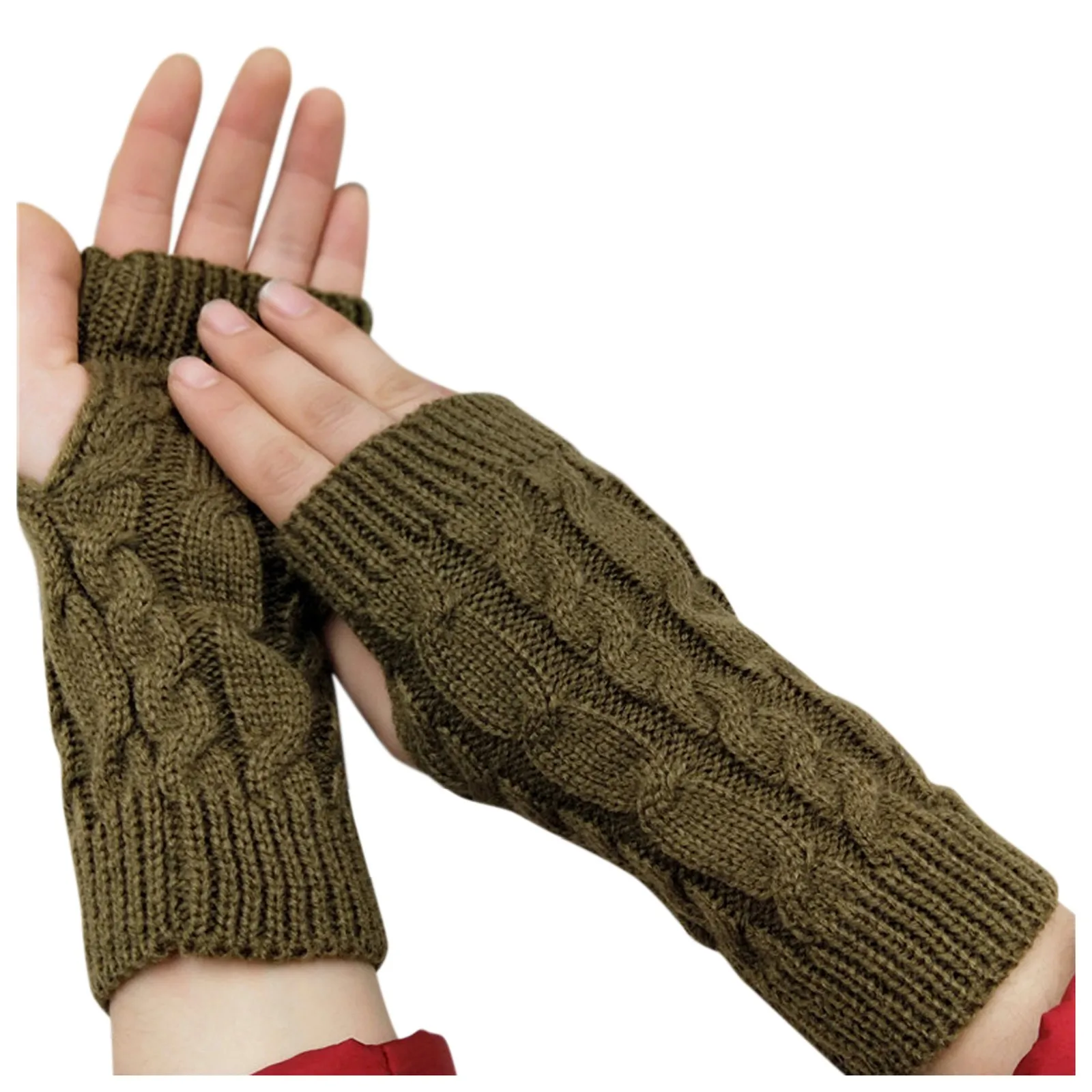 

Solid Fashion Gloves Women's Winter Knitted Stretch Keep Warm Riding Gloves With Mobile Phone Outdoor Sports Convenience Gloves