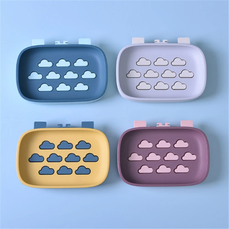 

Двойной Слои перфорированные мыло стеллаж для ванной комнаты настенный Ванная комната Творческий всасывания мыло полка Туалетная дренаж ...