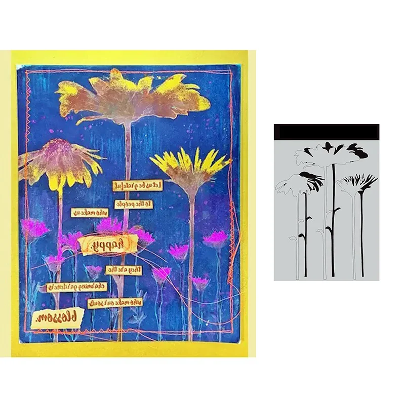 

Tall Flowers Large Stencil Scrapbook Diary Decoration Stencil Embossing Template DIY Greeting Card Handmade 2021 New Arrival