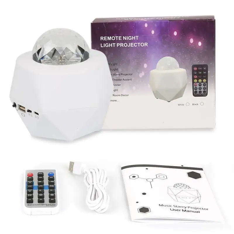 

Colorful Starry Sky Projector Nightlight Child Blueteeth USB Music Player Star Night Light Romantic Atmosphere Holiday Lamp Gift
