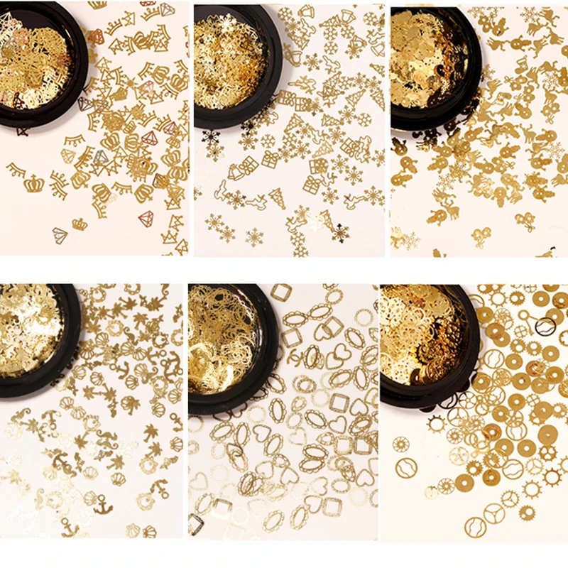 Украшения для ногтей тренд Супер Популярные 18K металлические чешуйки лося