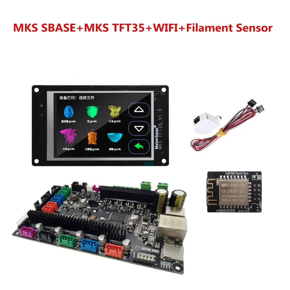 SBASE-35-WIFI-Sensor MKS SBASE+ MKS сенсорный экран TFT35+ MKS TFT Wi-Fi+ датчик обнаружения нити TFT 35 дисплей Smoothieware 3D-принтер поставки - Цвет: SBASE-35-WIFI-Sensor