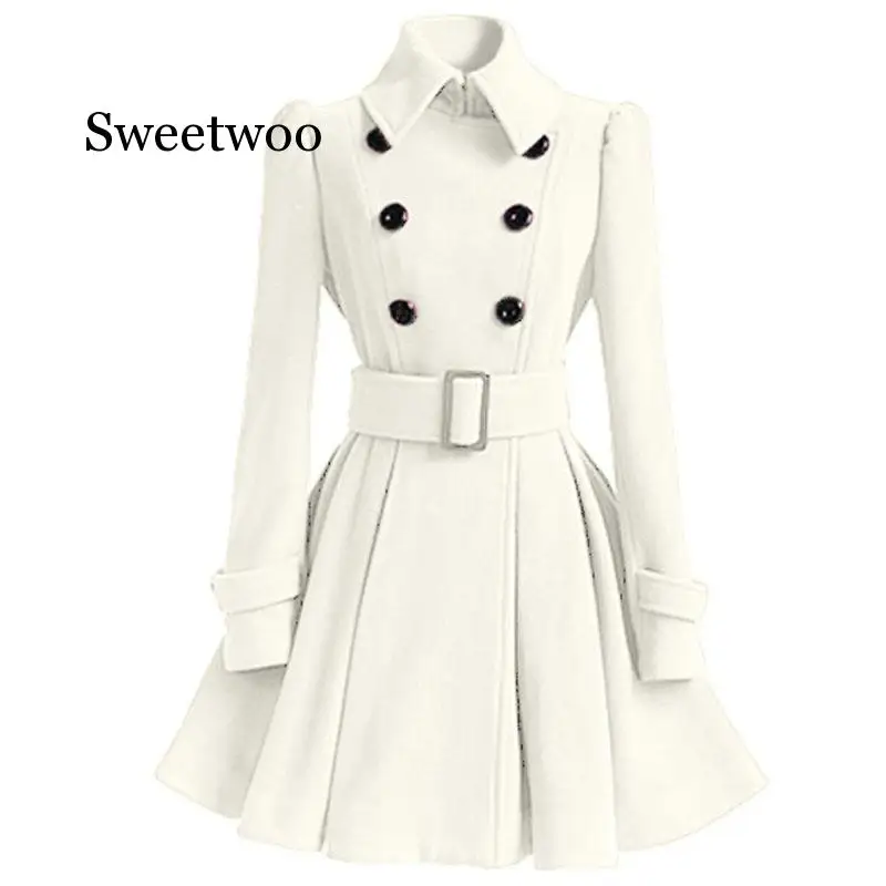 2020 модное осенне-зимнее пальто женские тонкие винтажные двубортные куртки