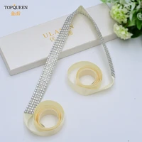 topqueen s19 2 belt for weddng bridal dresses elegant and fashion sequins diamond sash handmade sash ribbon party belt for dress