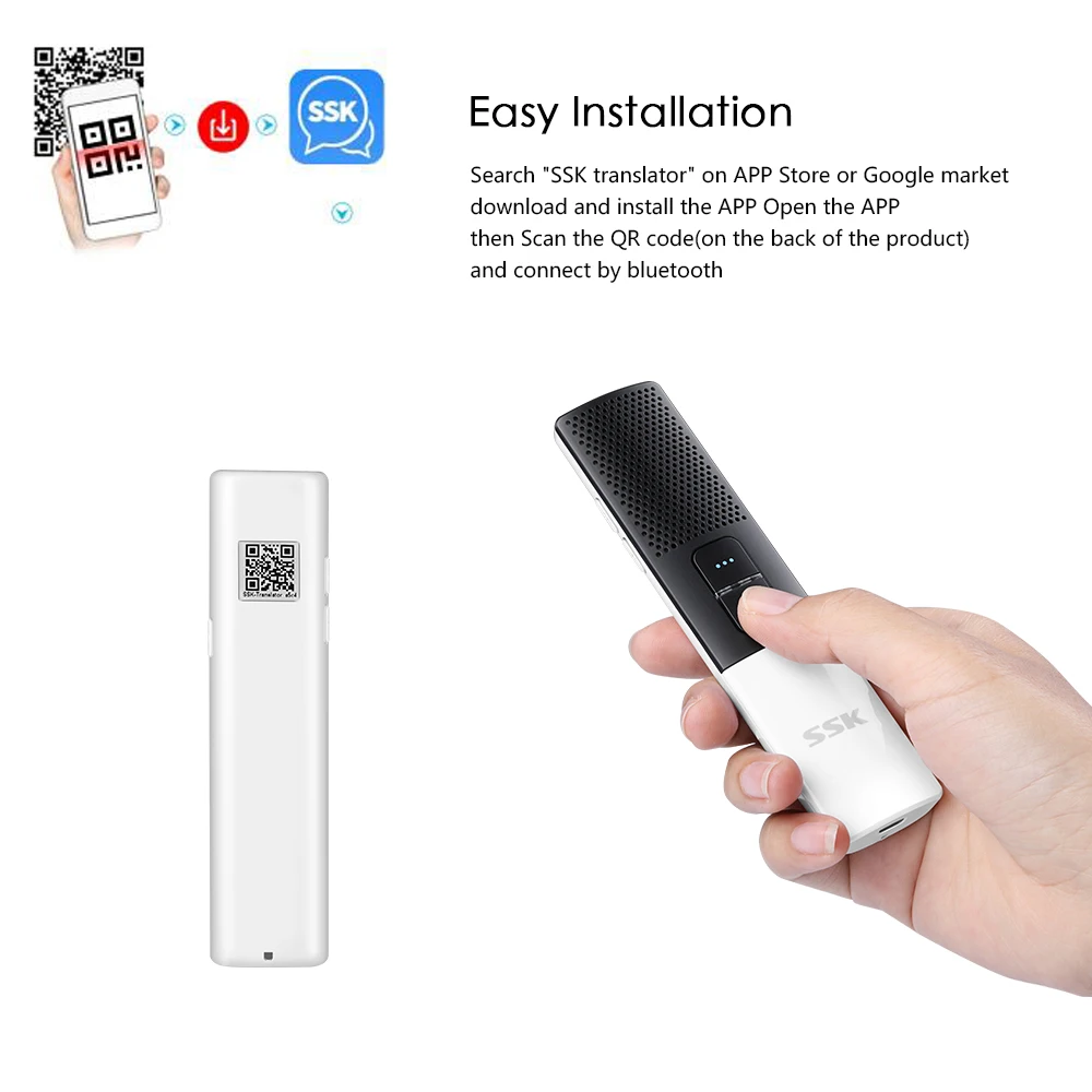 SSK Bluetooth Smart language Translator двусторонний переводчик в режиме реального времени 80+ language s переводчик для обучения бизнесу