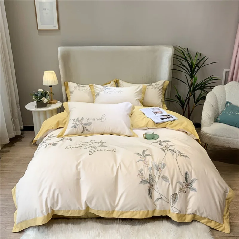 

4 шт., набор постельного белья из натурального хлопка с начесом