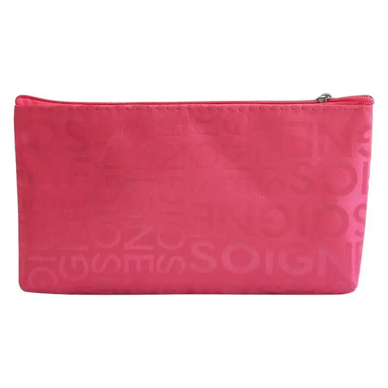 Rose Red Новая мода Повседневная Макияж сумка большая емкость Письмо Печать Портативный Письмо Печать молния косметичка для путешествий - Цвет: Rose Red