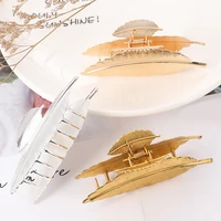 wybu zinc alloy leave hair claw for women fashion metal simple style golden silver plated hair clip hairpin crab accessories