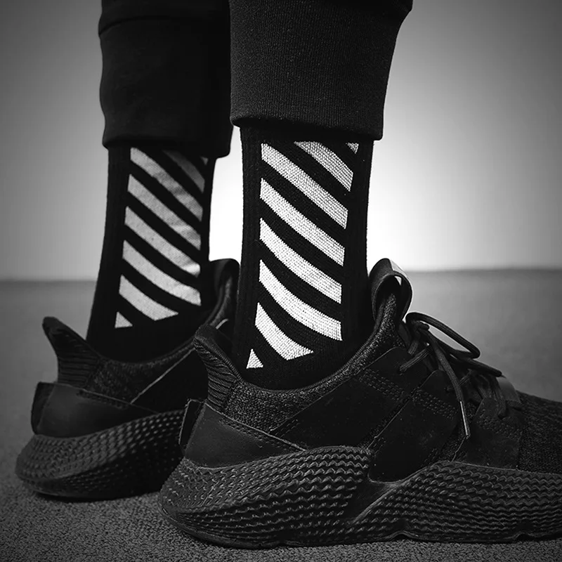 Носки мужские компрессионные хлопковые теплые смешные в полоску 1 пара | Мужская