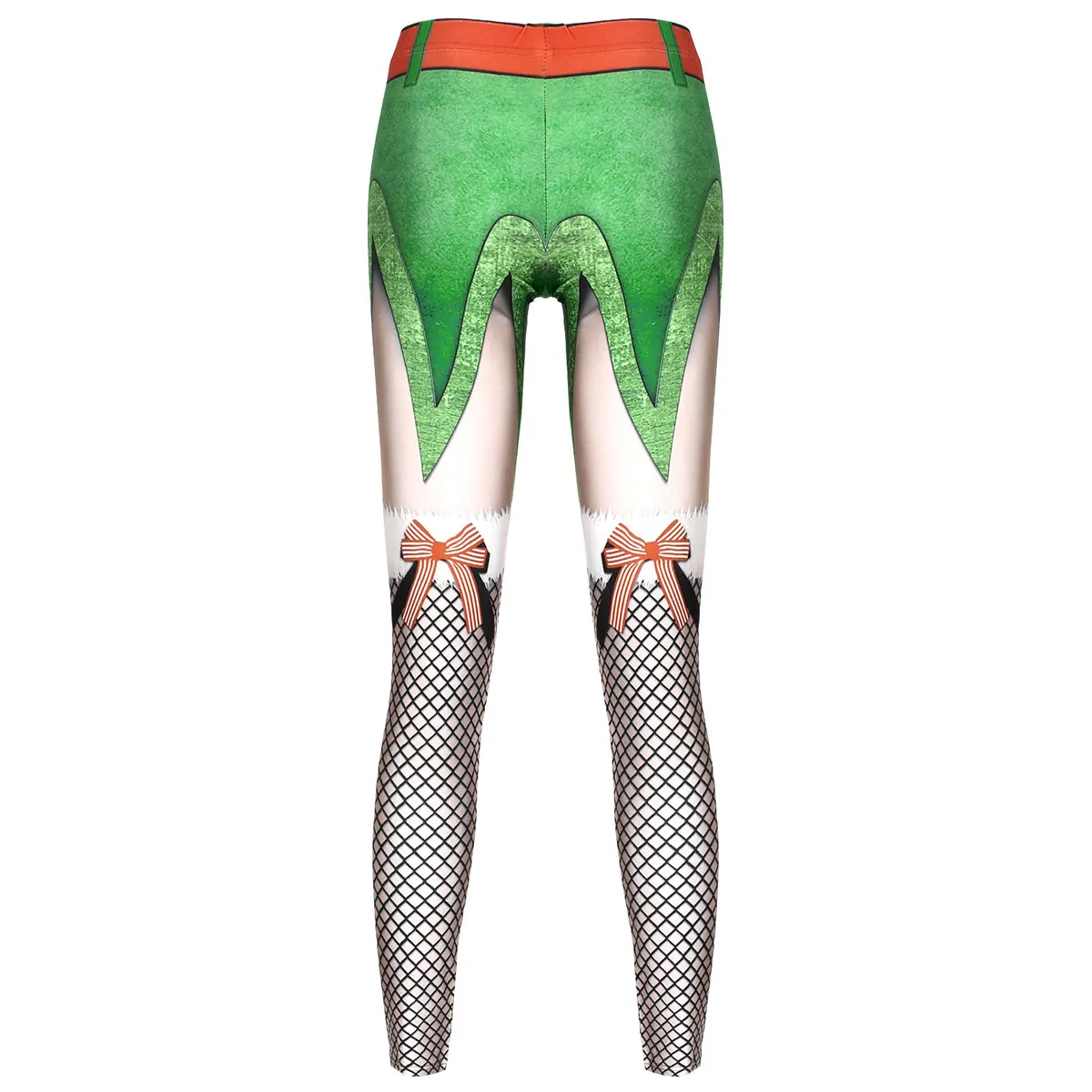 Christmas Elf Leggings Women Xmas Holiday Cosplay Party Rave Costume Leggin Outfit Pants 3D Printed Fitness Clothing | Тематическая