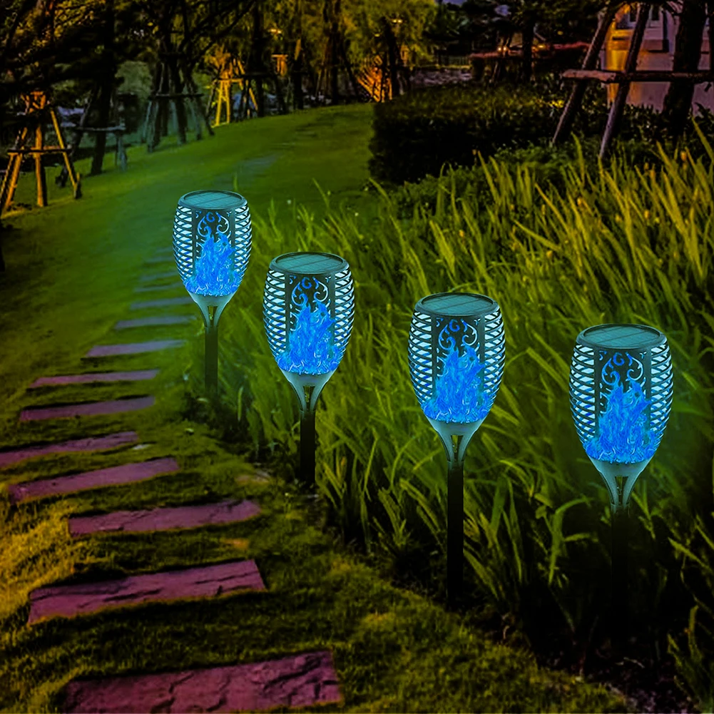

12LED Solar Flickering Dancing Lights Wall-mount Flame Torch Solar Light Outdoor Decorative Lamp for Garden Courtyard Patio Path