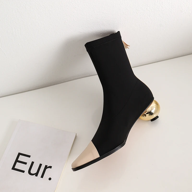 ENMAYLA/женские облегающие ботинки из искусственной замши на молнии лайкра стрейч