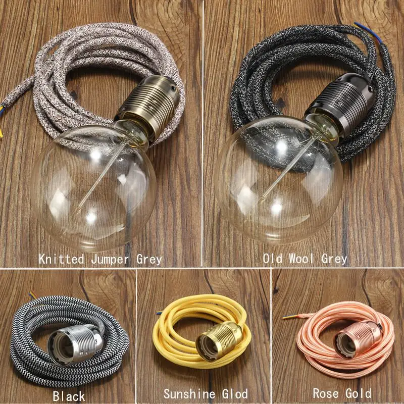 

Vintage Pendant Light Base Retro Industrial Pendant Lamp Holdr Simple Hanging Lights 110V 220V Fixtures E27 for Restaurant