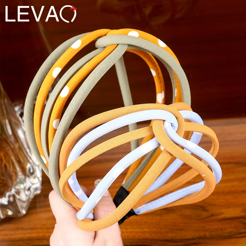 Женская повязка на голову Levao в горошек с узлом аксессуар для волос| |