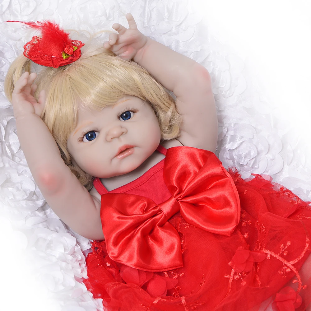 Силиконовая кукла bebe reborn girl 55 см Реалистичная принцессы подарок на Рождество |