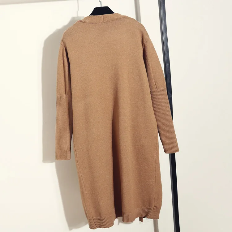 Neploe V шеи длинный вязаный кардиган Femme корейский Свободный Однотонный свитер женский Осень Зима длинный рукав тонкий Pull Femme 46320