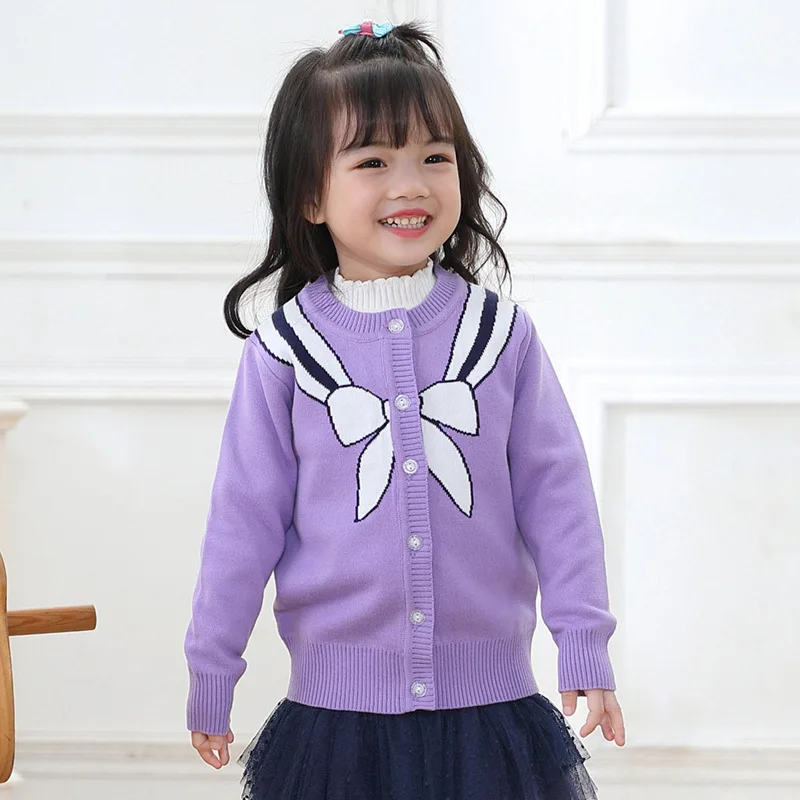Зимняя одежда для маленьких девочек кардиган с бантом Рождественский свитер