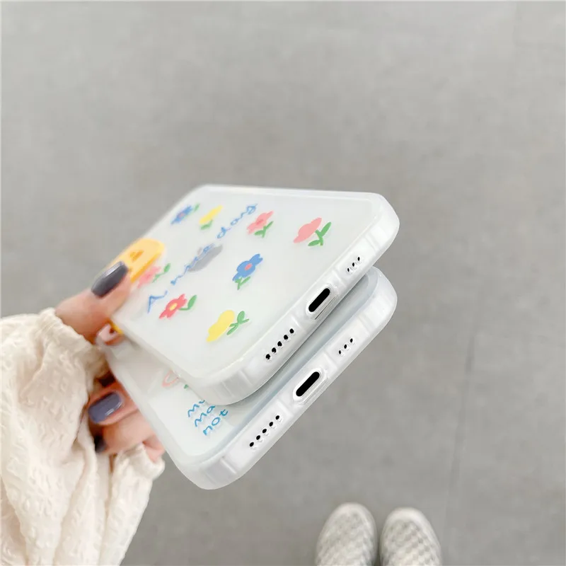 

Cartoon sunflower Clear Phone case For iphone 12 11 pro max mini XS max XR X SE 2020 7 8 plus transparent clear Silicone Cover